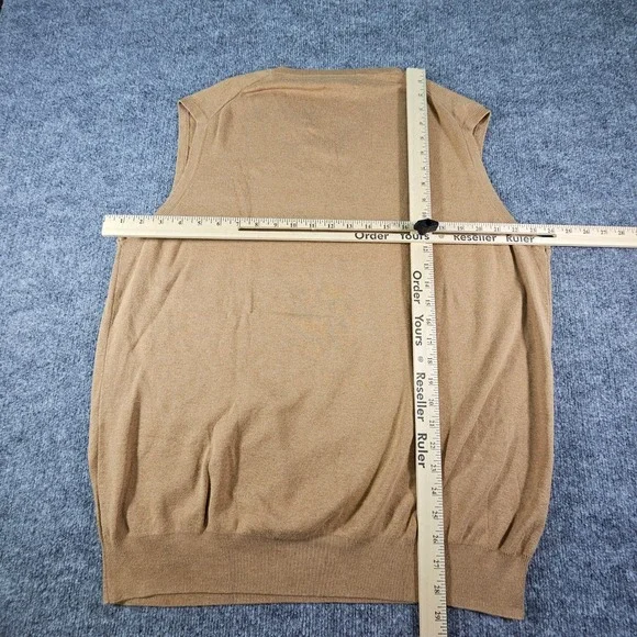 Polo Ralph Lauren Sweater Vest Mens XLT Tan Pima Cotton V-Neck Pony Logo - Picture 6 of 8